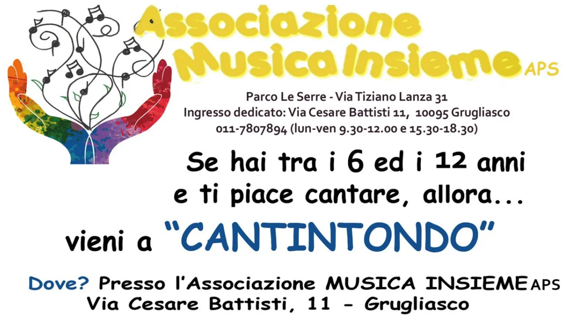 Corso collettivo di coro per bambini con musica insieme aps