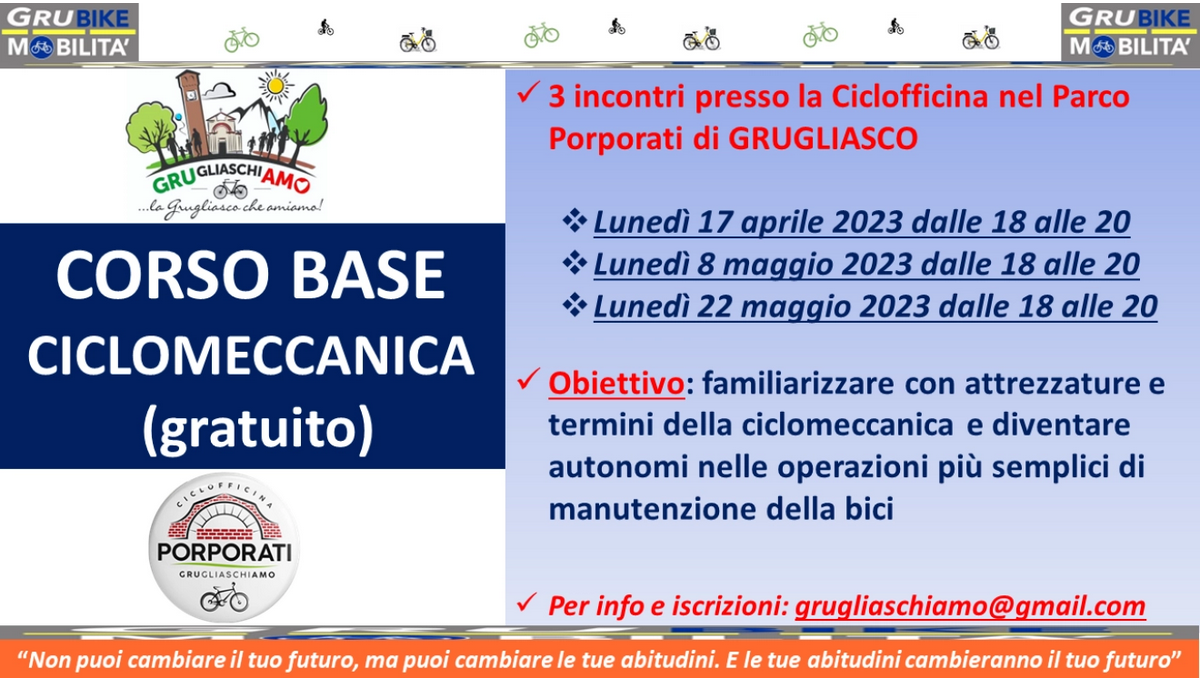 Corso base di ciclomeccanica gratuito 
