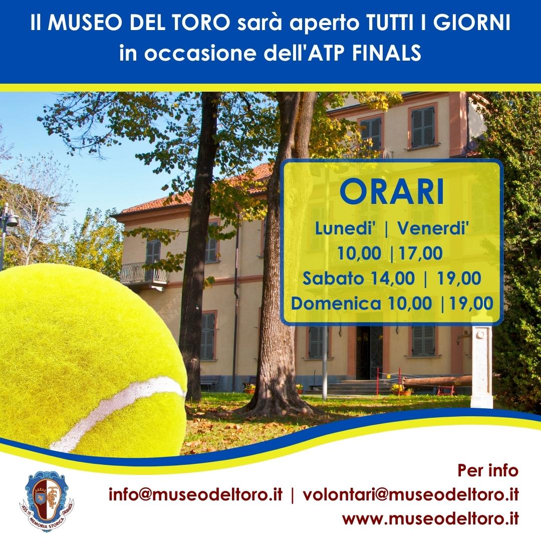 Apertura straordinaria del museo del torino per le nitto atp finals 2